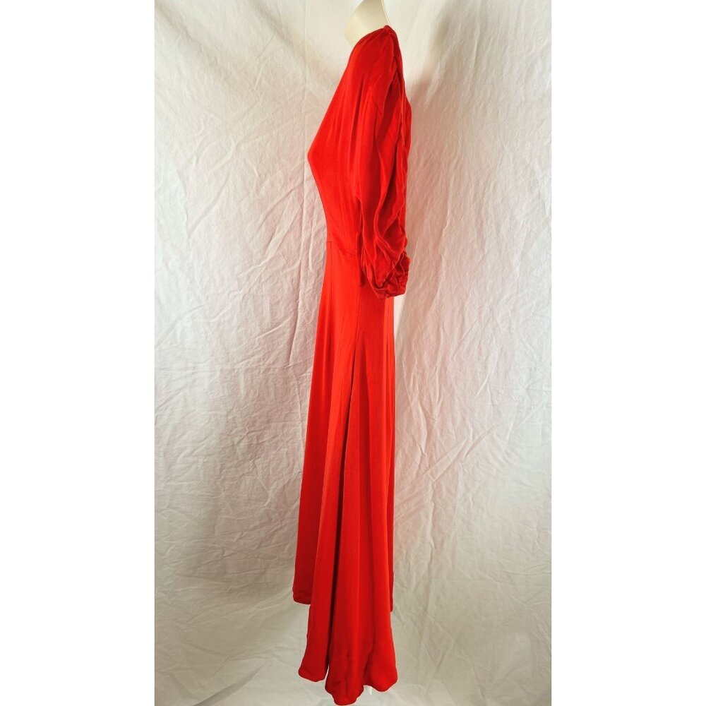 Nicholas Red Gathered Sleeve Midi Dress $698 - Picture 9 of 12